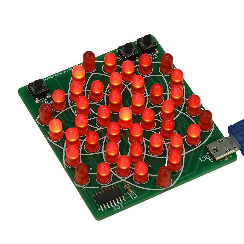 DIY 43 LED Flow Light Kit DC 4-5V Micro USB Pattern Electronic Windmill S3 Implementation 9 Types Animation Playback Switching
