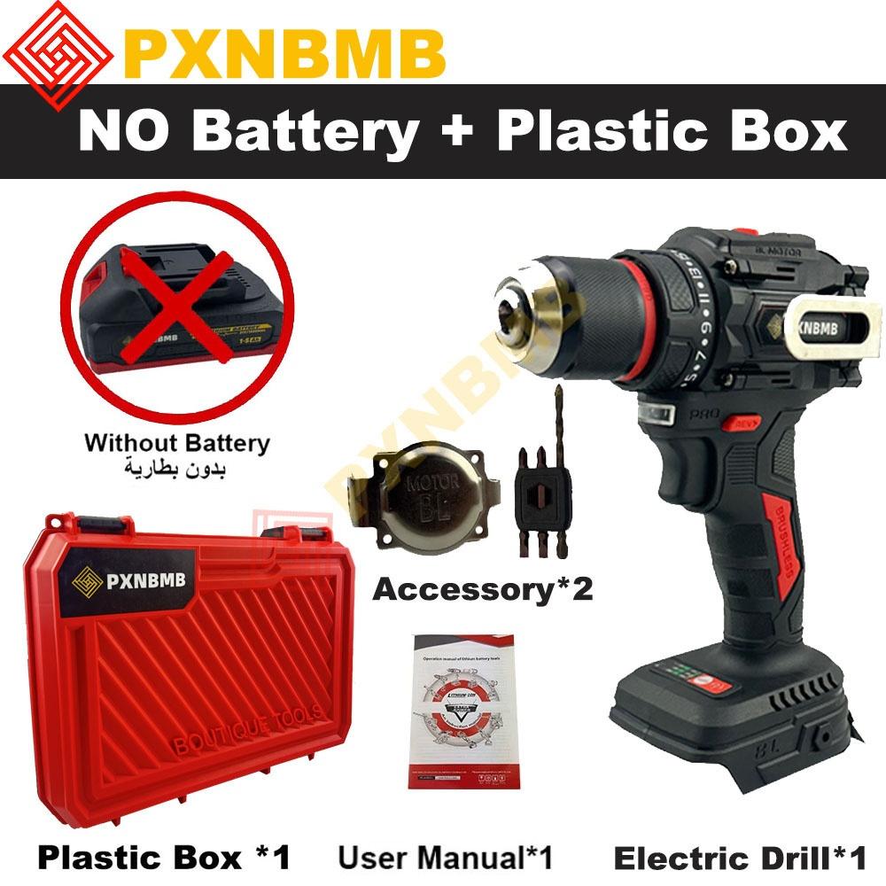 

PXNBMB Lithium Battery 21V Rechargeable Brushless Compact Electric Screwdriver Hand Drill Impact Drill For Makita Battery Pin