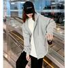 Sweatshirt Jacket Loose Spring Autumn New Lazy Top Korean Hooded Zipper Gray Casual Cardigan
