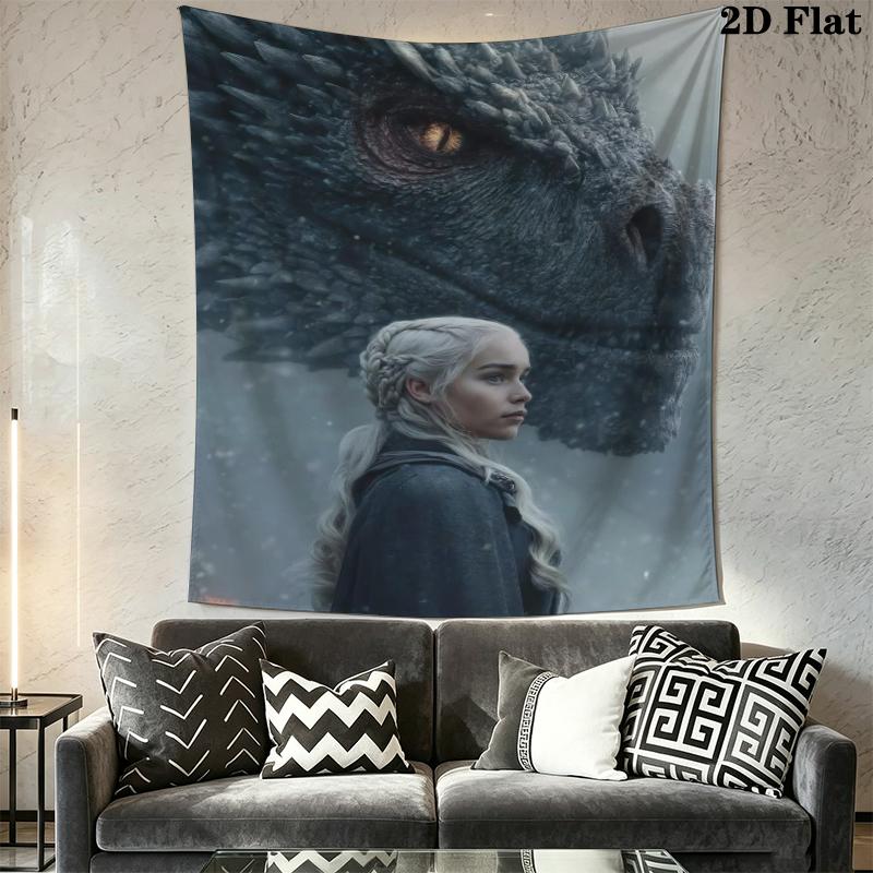 Game of Thrones Wall Tapestry Aesthetic Wall Hanging Printed Fabric Blanket Decorative Tapestries for Bedroom Living Room Home Decor