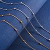 Dainty Stainless Steel Long Necklace for Women Ladies Link O Chain with Beads Choker On the Neck Jewelry Finding Accessories