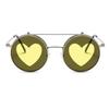 New Flip Up Sunglasses Heart Round Metal Frame Sun Glasses For Women Men Party Eyewear Fashion Sunglasses