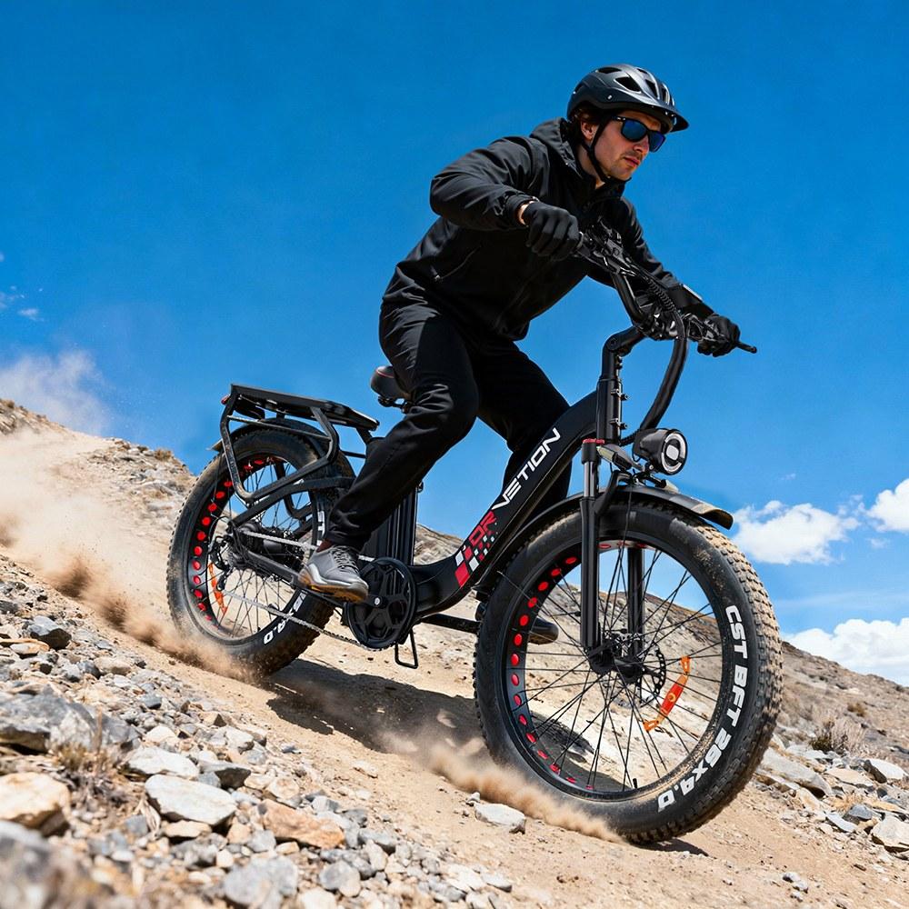 DRVETION CTR26 1000W Electric Bike, 26”×4.0' Fat Tire, 48V 20Ah Samsung 21700 Battery, 50km/h Max Speed, 110km PAS Range, 30° Climbing