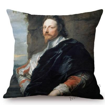 Van Dyck Renaissance Baroque Famous Oil Painting Royal Court Lady Wall Art Sofa Pillow Case Mourning Christ Linen Cushion Cover