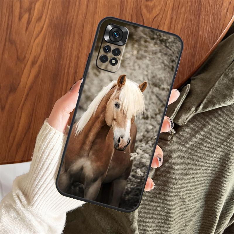 Animal Steed Horse Case For Xiaomi Redmi Note 13 14 Pro 12 11 10 15 Pro Plus Redmi 15 C 13 10C 12C 13C 14C Cover
