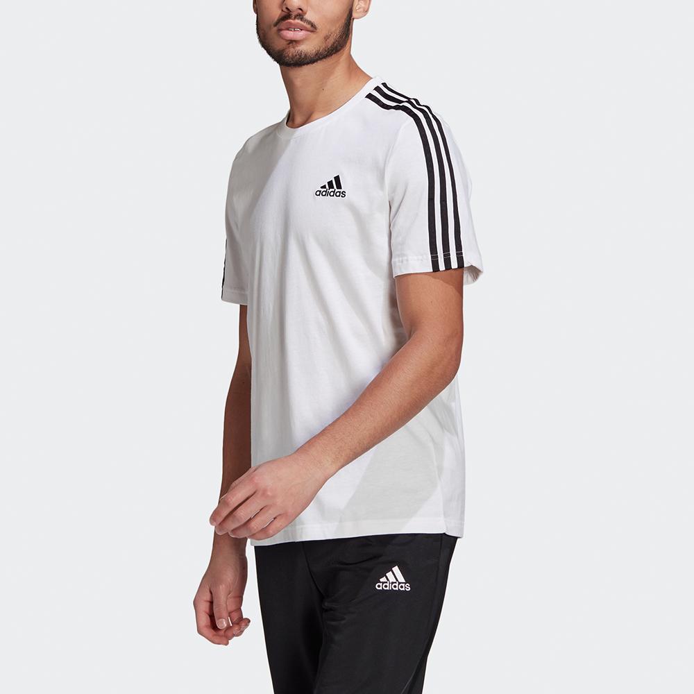 Adidas Essentials 3-Stripes T-Shirt White/Black Men Streetwear GL3733