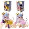 10Cm No Game No Life Anime Figure Desktop Cute Cat Ear Shiro Action Figure Room Decorations Pvc Adult Collection Model Doll Toys