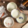 Retro Chinesisches Keramik-Ess- und Suppenteller-Set