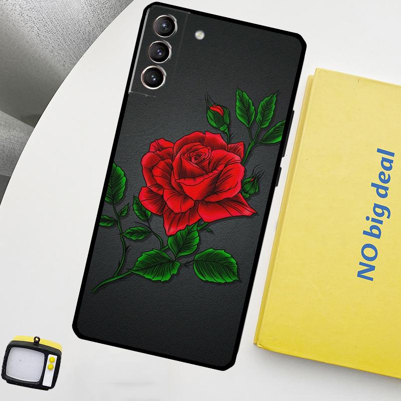 Rose Flower Floral Phone Case For Samsung Galaxy S25 Ultra S20 S21 S22 S23 Plus S24 Ultra S9 S10 S25 FE Cover