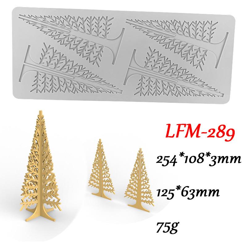 Christmas Tree Fondant Silicone Mold Flower Lace Pad Baking Cake Embossing Mold Chocolate Biscuit Printing Tool Decorative Chip