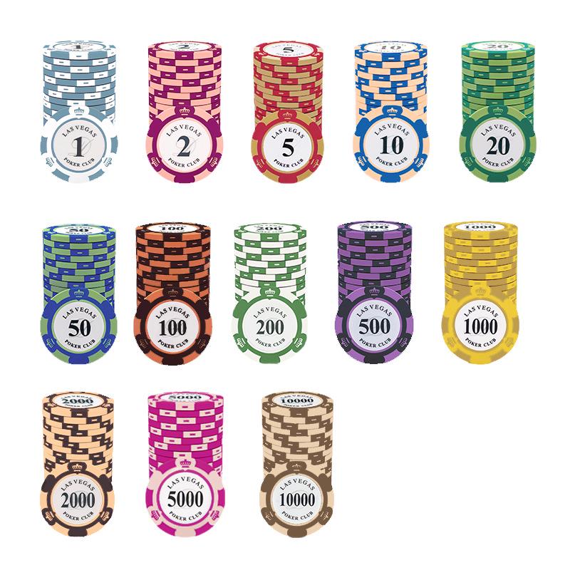 Clay Crown Texas Hold'em Mahjong Chips Set with Iron Inserts, Aluminum Case, Guandan Tablecloth