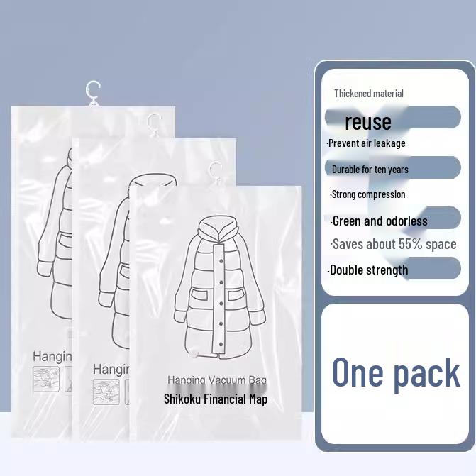 Závěsný vakuový kompresní úložný vak na oblečení a prošívané přikrývky - Černá technologie