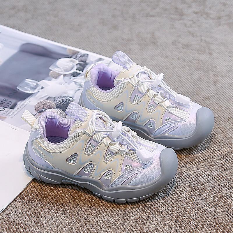 

Обувь для девочек осень 2025 новая детская сетчатая спортивная обувь папины кроссовки для девочек среднего и старшего возраста, принцесса, повседневная обувь на мягкой подошве 31 [Inner Length 19.5CM] фиолетовый