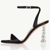 Fashion New Sweet Rhinestone 9.5cm Strange Style Heel Sandals Summer Elegant Banquet Wedding Brides Bridesmaids Women's Slippers 34-43