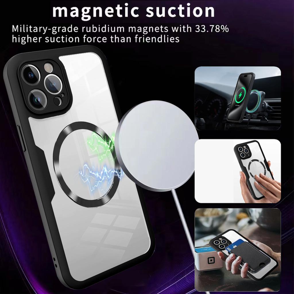 For Magsafe 360° Full Cover Phone Case For iPhone 16 15 13 11 14 12 Pro Max 16 15 Plus Funda Wireless Charging Shockproof Cover