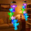 Wall Hanging Decor Hanging Solar Angel Wind Chime Decorative Colorful LED Wind Chime ABS Wind Chimes Light Patio Yard