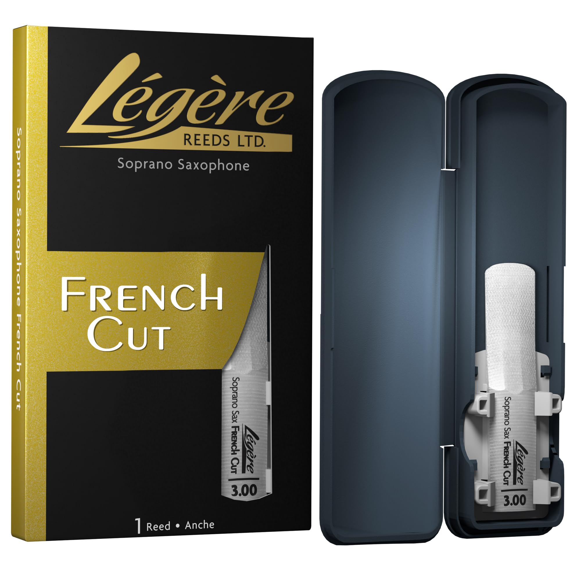 

Reeds Soprano Saxophone French Strength Premium Synthetic Woodwind Reed Légère - Reed, Cut, 3.00 (SSF3.00) -