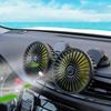 Usb Vehicle Fan Dual Head Powerful 3-speed Adjustable Dashboard Air Outlet High Airflow Fan Car Summer Accessories