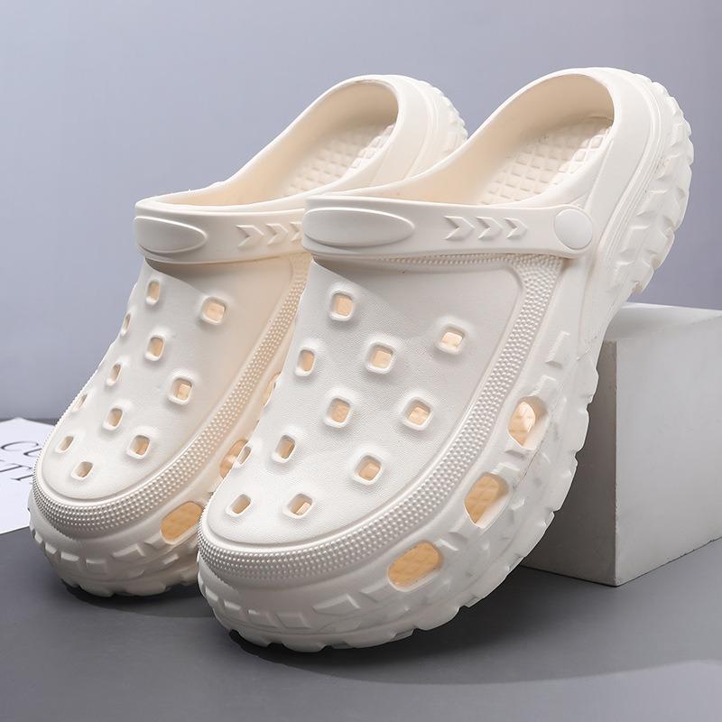 Hole shoes thick-soled men's summer wear non-slip bag head drag tire sole height increase breathable couple non-smelly feet beach shoes