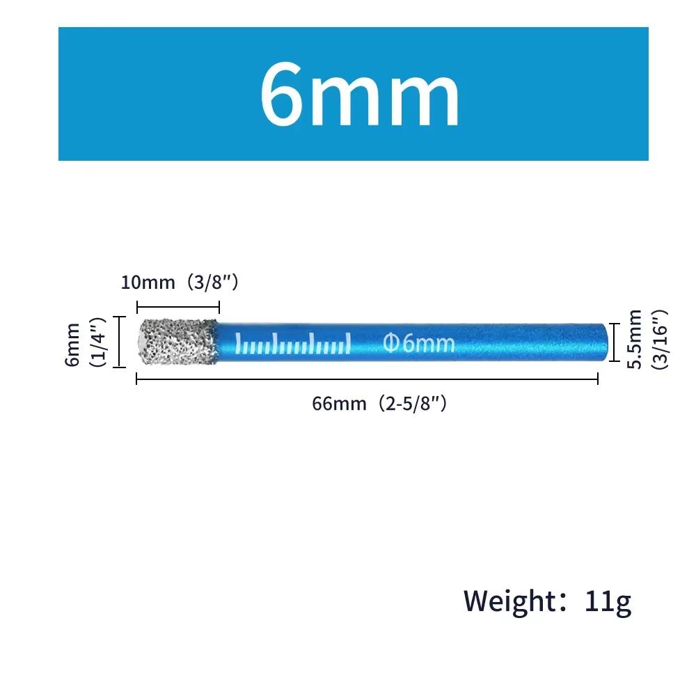 Diamond Brazed Dry Drilling Bit Porcelain Cup Saw Ceramic Marble Granite Tile Hole Opener Hole Saw Cutter 1Pc 5-16mm Round Shank