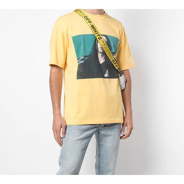 Palace Wise Up Disaster Artist James Franco Print Short Sleeve T-Shirt Unisex Tops Yellow P17TS010