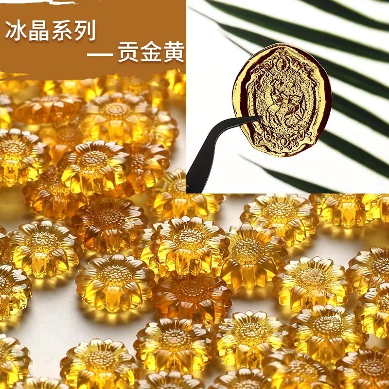 

New 500g Translucent Sunflower Wax Seal Beads Kit with Stamping Tools & Sealing Stamp