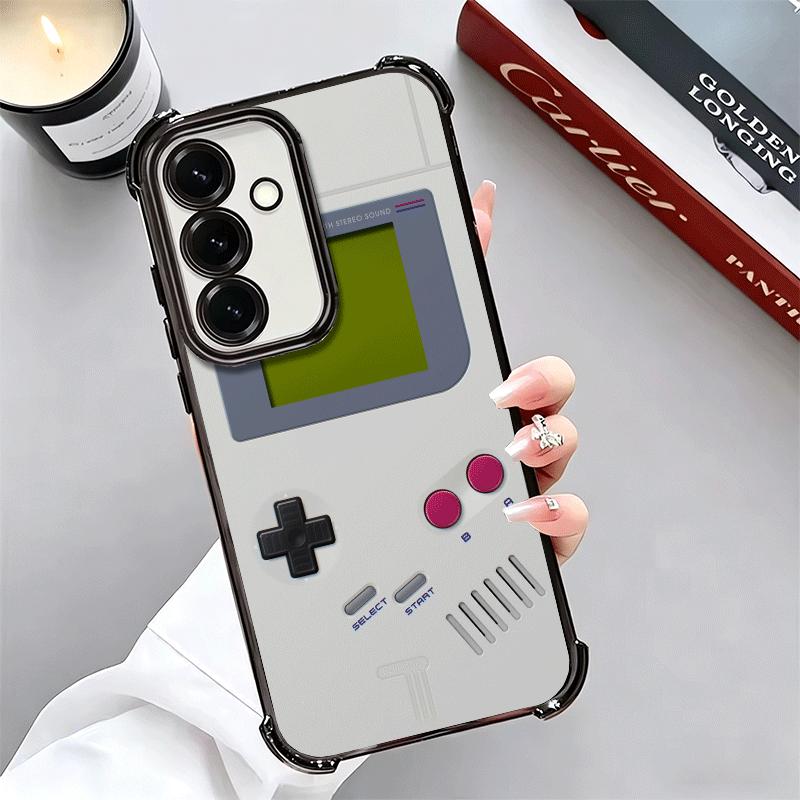 Game Console Trend Pattern Plating Phone Case For Samsung A17 A07 A37 A57 A16 A56 A15 A55 A14 A54 A13 A53 A26 A36 A25 A35 A24 A3