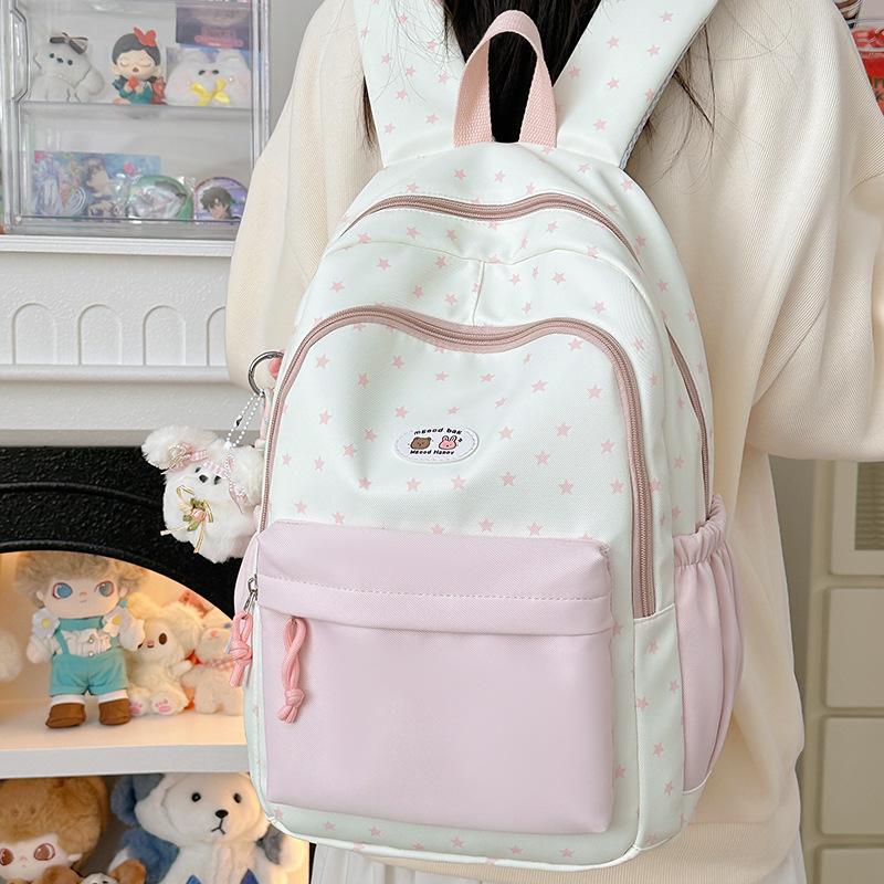 Schoolbag Japanese Candy Color Small Fresh Student Backpack New College Style Girl Versatile Schoolbag Large Capacity Backpack