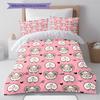 Pink Cartoon Art Pattern Bedding,Quilt Set Quilt Cover Pillowcase Home Birthday Gift (1 * Duvet Cover + 2 * Pillowcase, Without Core)