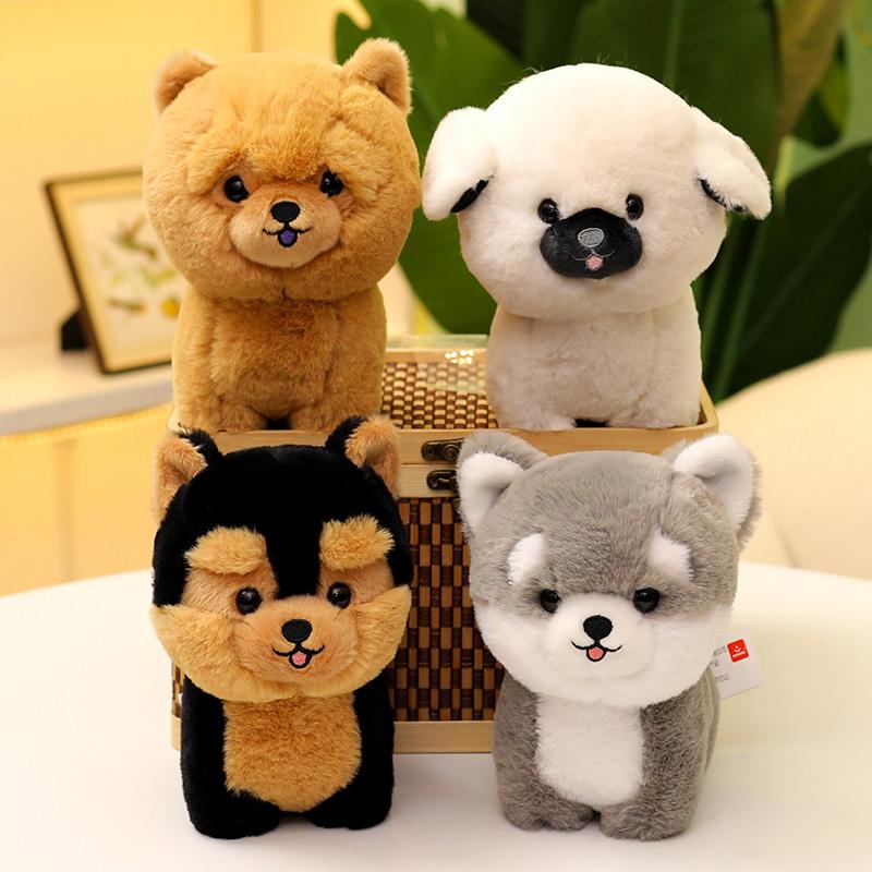 Simulation Fluffy Dog Stuffed Toy Lifelike Puppy Model Real life Husky Bichon frise German Shepherd Chow Chow Plush Doll Gifts