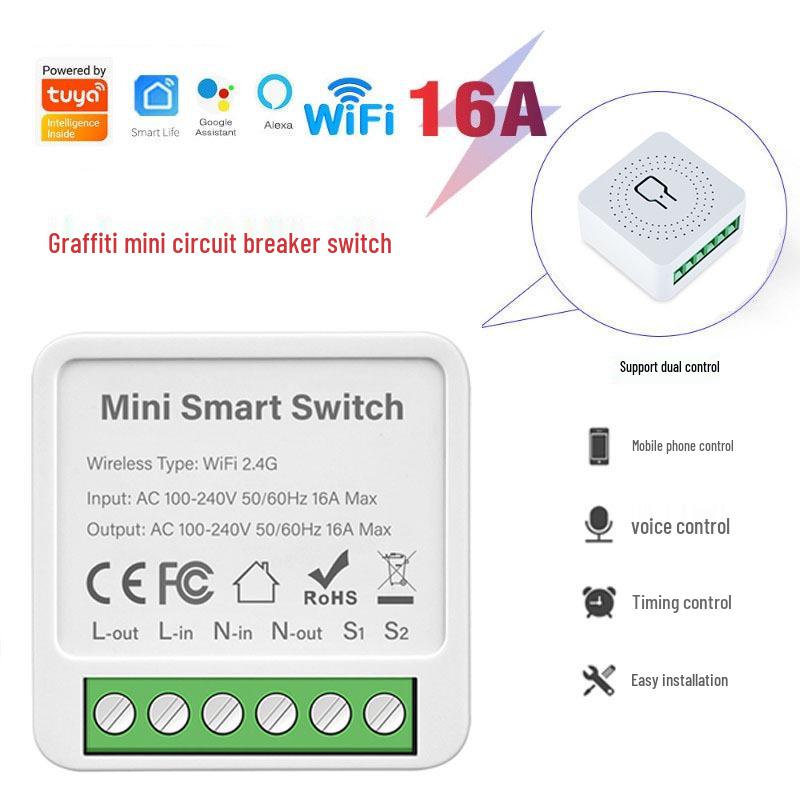 Mini Doodle Smart WiFi Hidden On/Off Voice & App Control Switch