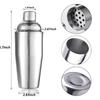 Stainless Steel 550ml Three-Piece Cocktail Shaker Set
