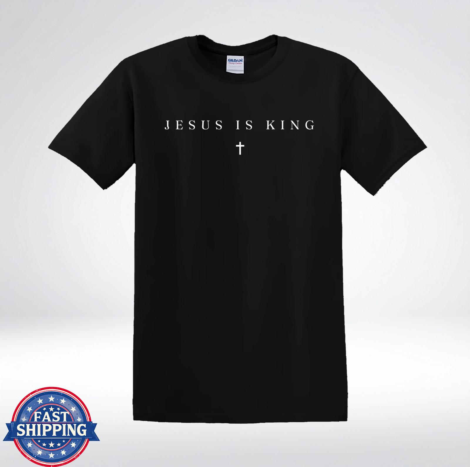 Jesus Is King Minimalist Christian Cross Faith Graphic T-Shirt S
