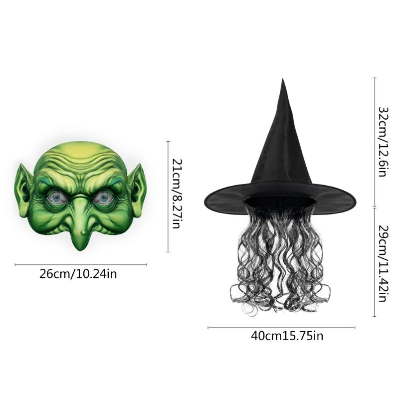 Halloween Witch Mask Cosplay Wizard Hat Witch Hat Women Men Unisex Witch Costume Pointed Hat Party Hat Festival Headwear