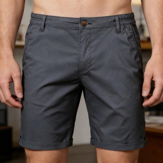 Stretch Cargo Shorts Elastic Waistband Work Shorts Drawstring Summer Casual Cotton Shorts with Pockets