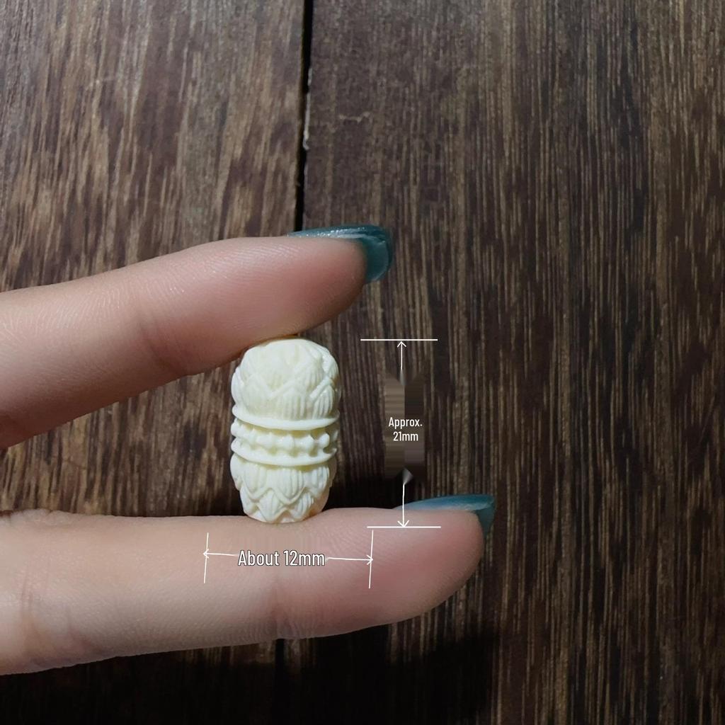 Pingente de Joia DIY Esculpido Branco Marfim: Acessórios Estilo Três Passos