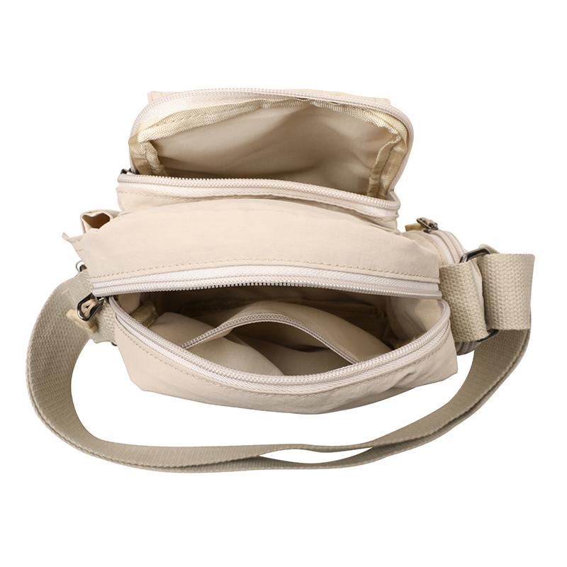 Sac Carré Petit en Nylon Imperméable Sac Léger pour Téléphone Portable pour Femmes Sac Bandoulière Commuter Multi-Poches