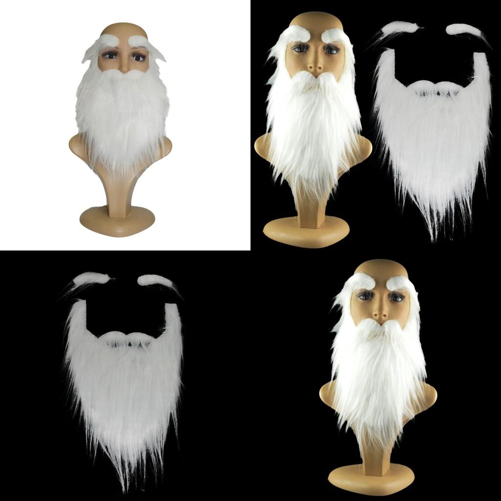 Costume Holiday Santa Accessory White Faux Beard Eyebrows Christmas Party Wear