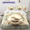 Bird's Nest with Flower Wreath  Pattern Bedding Quilt Set  Home Decoration  Gift (1 * duvet cover + 2 * pillowcase, without core)