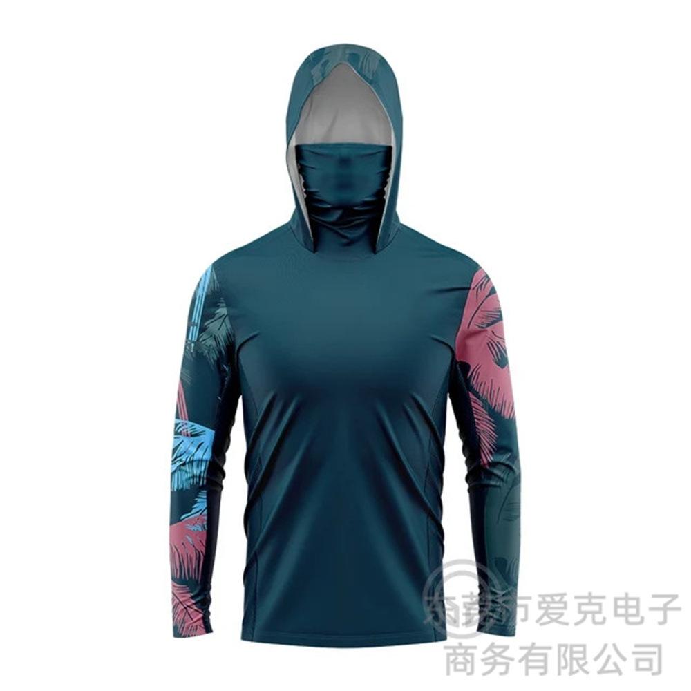 Fishing Suit Men's Summer Outdoor Fishing Suit Hooded with Mask Fishing Shirt Quick Drying Breathable Sunscreen