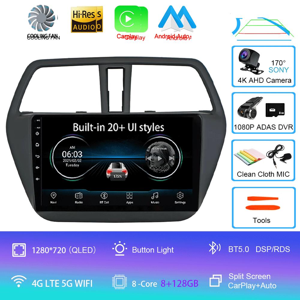 Android 14 Carplay Auto WIFI+4G Car Radio For Suzuki SX4-CROSS 2014-2017 Multimedia Video Player Navigation GPS Stereo Head Unit