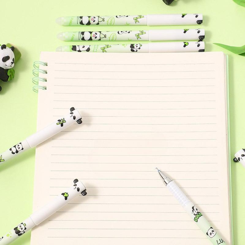 25Pcs Cute Animal Neutral Pen Set - Cute Panda, Unicorn, Cat, Giraffe Erasable Water Pen, 0.5mm Black Erasable Pen, Quick Drying Ink