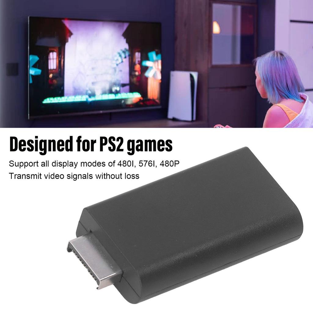 for PS2 to HD Multimedia Interface Converter Support 480i 576i 480p Plug and Play AV Converter for TV Monitor Black