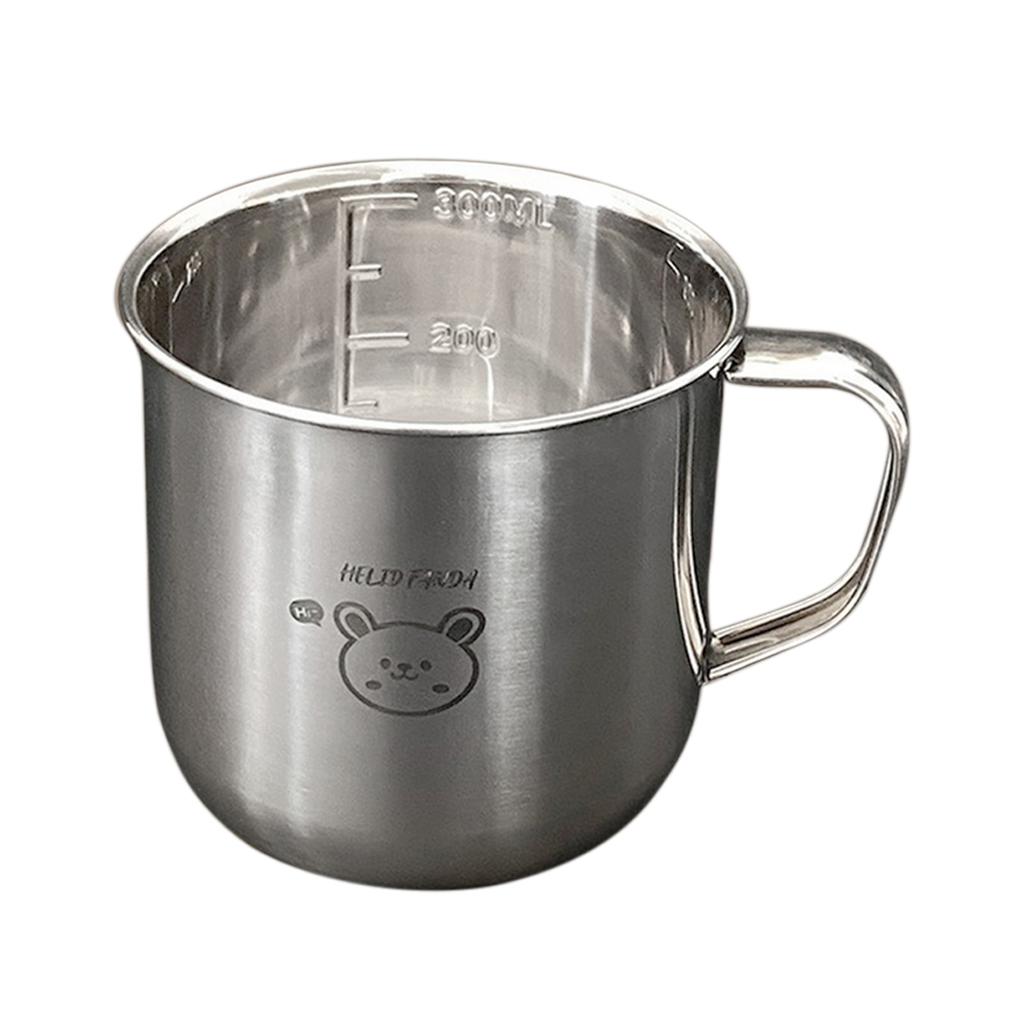 Reusable Coffee Cup With Handle 304 Stainless Steel Water Cup For Children 300ml Office Tea Milk Coffee Mug With Scale