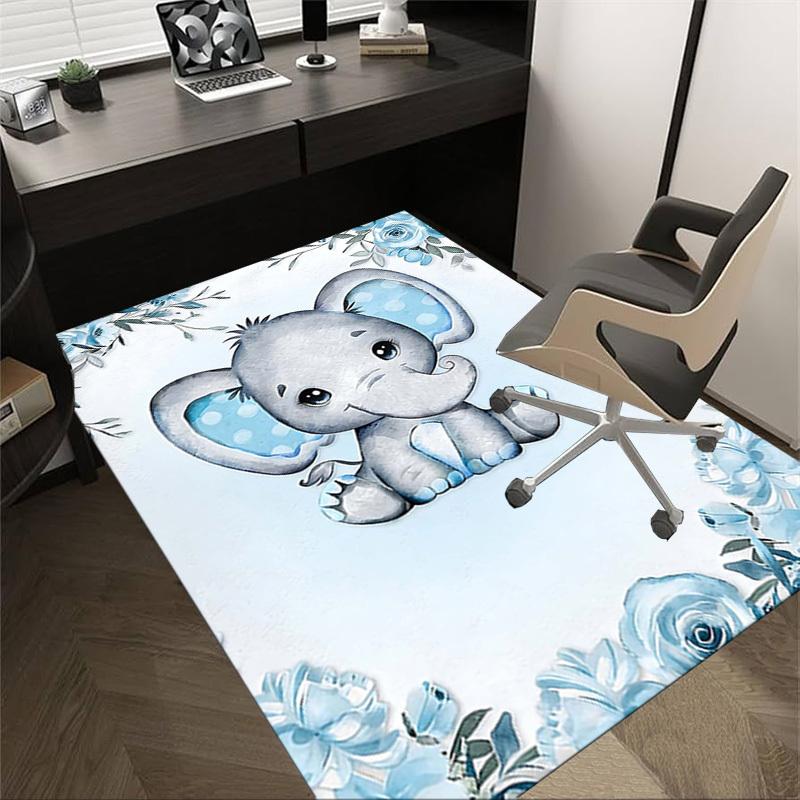 

1PC Elephant Non-Slip Floor Carpet Compatible for Office&Living Room&Bedroom&Dining room - Soft & Pattern, Vibrant Colors-H0318 60cm by 90cm