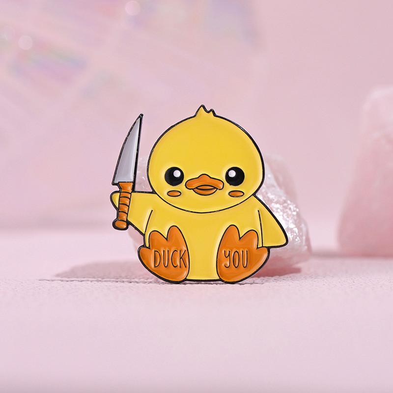 Cheerful Duck Yellow Brooch Playful Cartoon Animal Pin For Individual Style