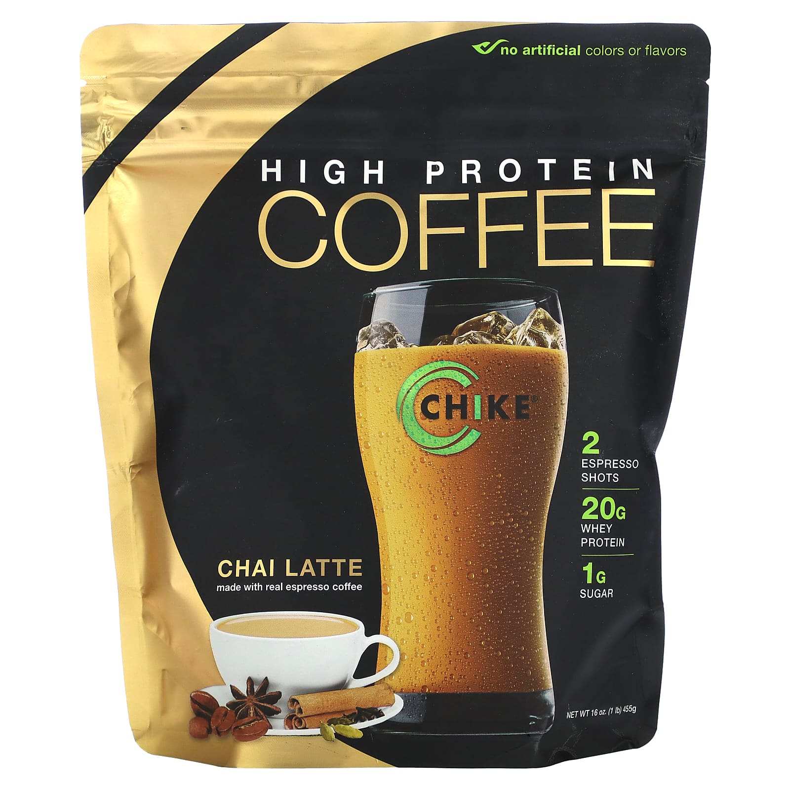 

Chike Nutrition, High Protein Coffee, Chai Latte, 16 oz (455 g)