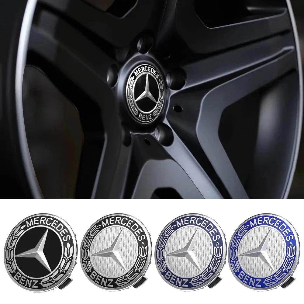 TPSHK1 2025 Hot For Benz Auto 75mm Wheel Center Hub Cap Badge Decoration Accessories for Mercedes Benz Maybach W204 W205 W211 W21 C260