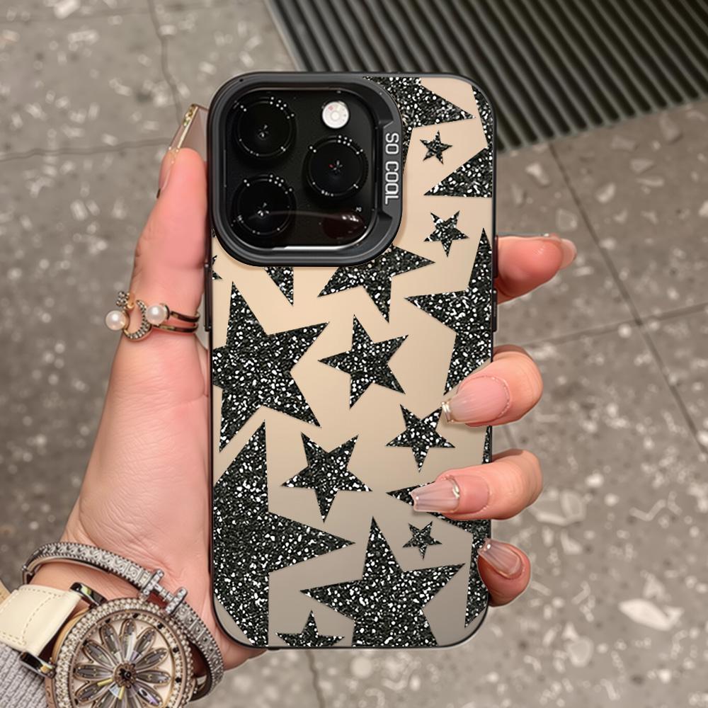 Luxury INS Star Phone Case For iPhone 17 16e 16 15 14 13 12 11 Mini Pro Max X XR XSMAX 8 7 Air Plus Anti Fall Matte Back Cover