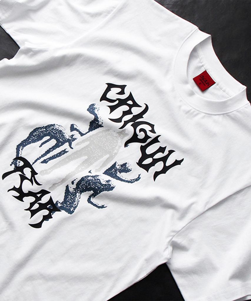 Keuligeon Crigun Fear Semi-Oversized Short Sleeve Tee White